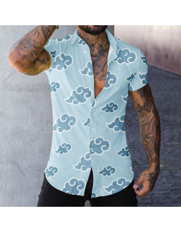 Men's Casual Hokage Printed Short Sleeve Shirt